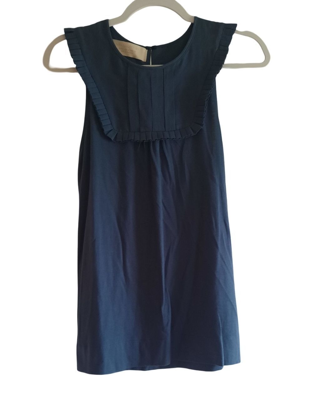 Zara Collection Navy Cotton Blend Tunic Top